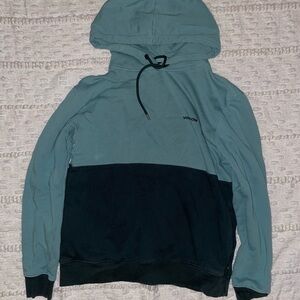 Volcom Teal and Black Colorblock Hoodie